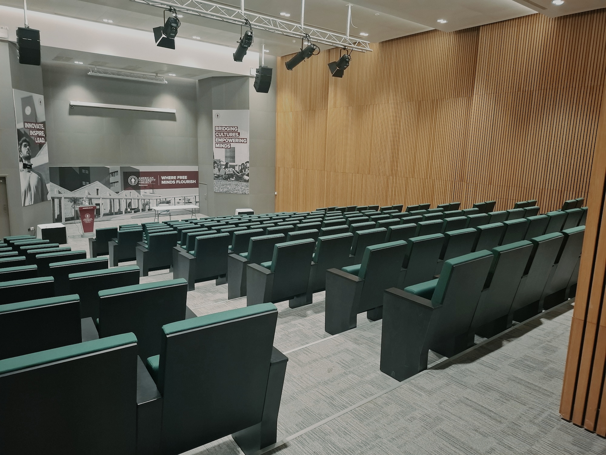 The auditorium at AUB Mediterraneo where Cedarcrypt 2026 lectures and workshops will take place